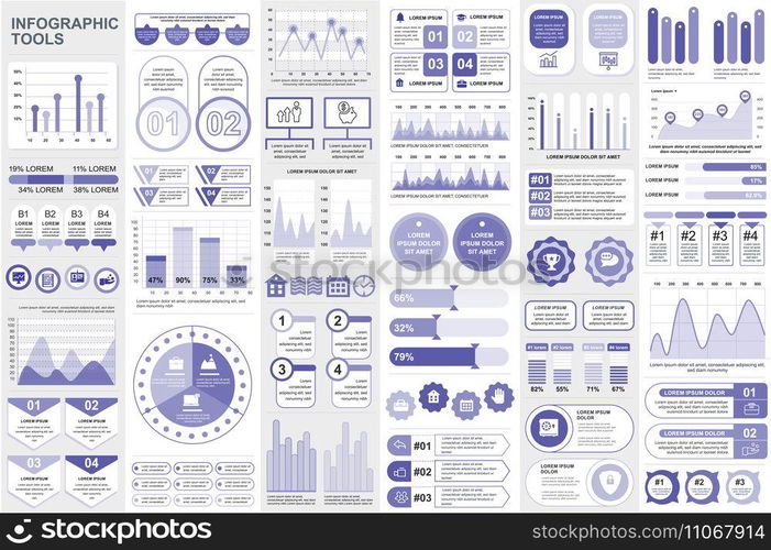 Bundle infographic elements data visualization vector design template. Can be used for steps, business processes, workflow, diagram, flowchart concept, timeline, marketing icons, info graphics.