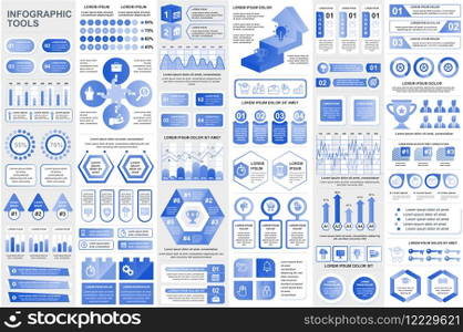 Bundle infographic elements data visualization vector design template. Can be used for steps, business processes, workflow, diagram, flowchart concept, timeline, marketing icons, info graphics.