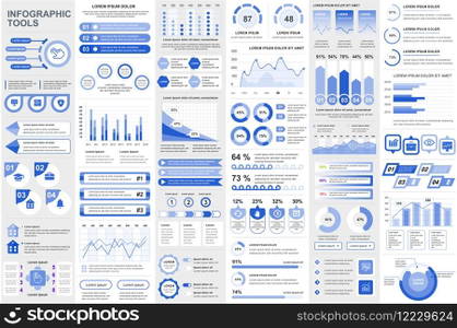 Bundle infographic elements data visualization vector design template. Can be used for steps, business processes, workflow, diagram, flowchart concept, timeline, marketing icons, info graphics.