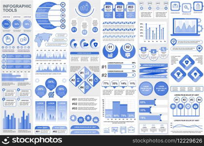 Bundle infographic elements data visualization vector design template. Can be used for steps, business processes, workflow, diagram, flowchart concept, timeline, marketing icons, info graphics.