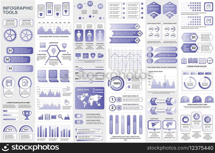 Bundle infographic elements data visualization vector design template. Can be used for steps, business processes, workflow, diagram, flowchart concept, timeline, marketing icons, info graphics.