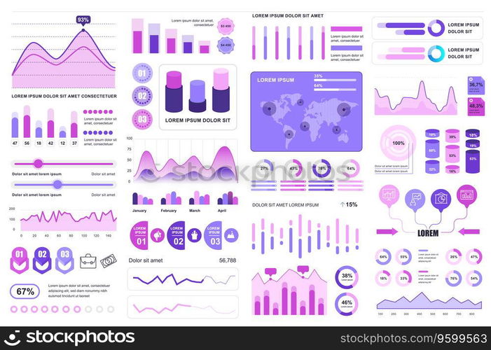 Bundle infographic elements data visualization vector design template. Can be used for steps, business processes, workflow, diagram, flowchart concept, timeline, marketing icons, info graphics.