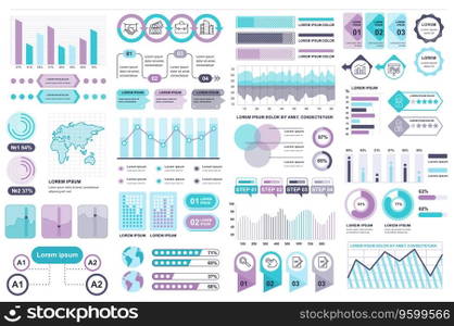 Bundle infographic elements data visualization vector design template. Can be used for steps, business processes, workflow, diagram, flowchart concept, timeline, marketing icons, info graphics.