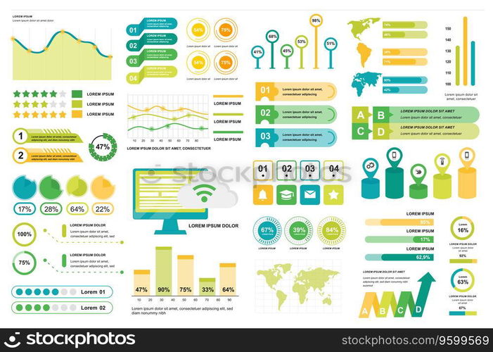 Bundle infographic elements data visualization vector design template. Can be used for steps, business processes, workflow, diagram, flowchart concept, timeline, marketing icons, info graphics.