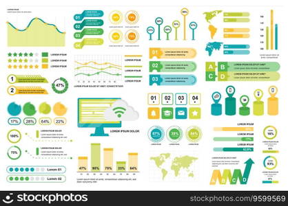 Bundle infographic elements data visualization vector design template. Can be used for steps, business processes, workflow, diagram, flowchart concept, timeline, marketing icons, info graphics.