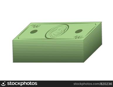 bundle of dollars isolated icon stock vector illustration design