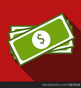 Bundle of money icon. Flat illustration of bundle of money vector icon for web. Bundle of money icon, flat style