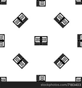 Bundle of money pattern repeat seamless in black color for any design. Vector geometric illustration. Bundle of money pattern seamless black