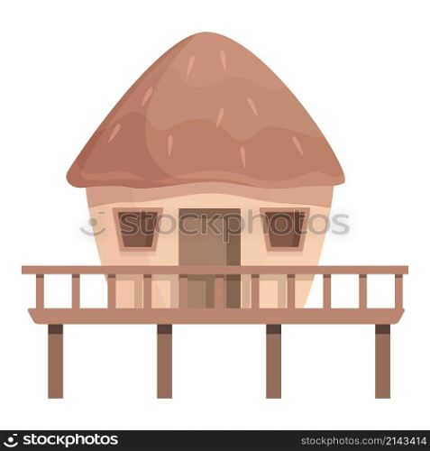 Bungalow building icon cartoon vector. Island house. Sea hawaii. Bungalow building icon cartoon vector. Island house