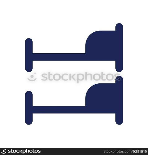 Bunk bed black glyph ui icon. Kids bedroom arrangement. Furniture. User interface design. Silhouette symbol on white space. Solid pictogram for web, mobile. Isolated vector illustration. Bunk bed black glyph ui icon