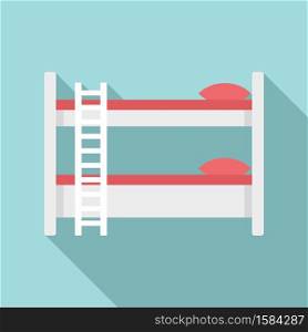 Bunk bed icon. Flat illustration of bunk bed vector icon for web design. Bunk bed icon, flat style