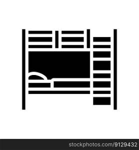 bunk bed kid bedroom glyph icon vector. bunk bed kid bedroom sign. isolated symbol illustration. bunk bed kid bedroom glyph icon vector illustration