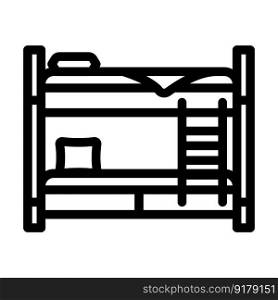 bunk bed kid bedroom line icon vector. bunk bed kid bedroom sign. isolated contour symbol black illustration. bunk bed kid bedroom line icon vector illustration