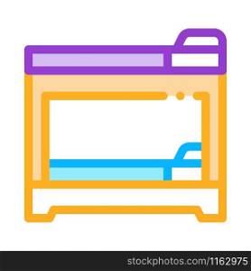 Bunk Bed Sleeping Time Icon Vector. Outline Bunk Bed Sleeping Time Sign. Isolated Contour Symbol Illustration. Bunk Bed Sleeping Time Icon Outline Illustration