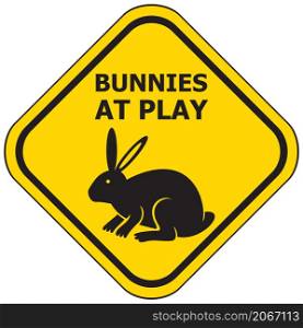 Bunnies at Play traffic vector sign