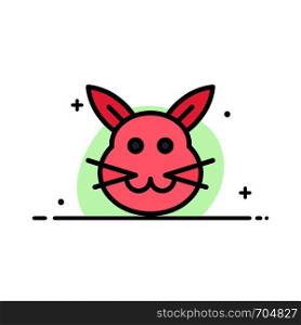 Bunny, Bunny, Easter, Rabbit Business Flat Line Filled Icon Vector Banner Template