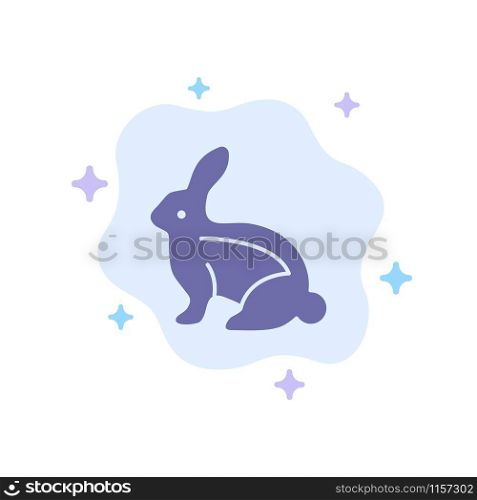Bunny, Easter, Easter Bunny, Rabbit Blue Icon on Abstract Cloud Background