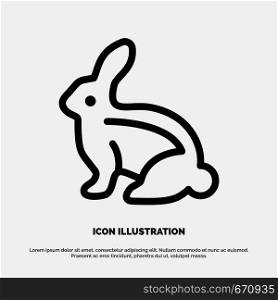 Bunny, Easter, Easter Bunny, Rabbit Line Icon Vector