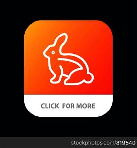 Bunny, Easter, Easter Bunny, Rabbit Mobile App Button. Android and IOS Line Version