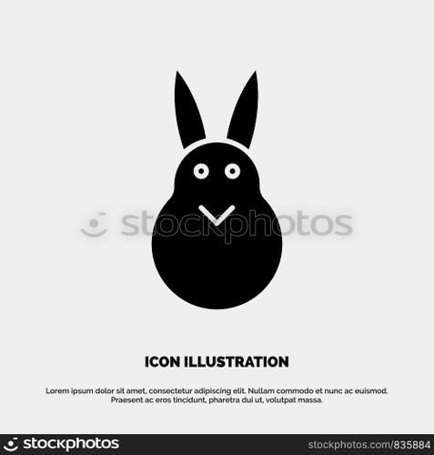 Bunny, Easter, Easter Bunny, Rabbit solid Glyph Icon vector