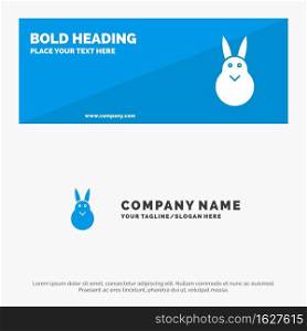 Bunny, Easter, Easter Bunny, Rabbit SOlid Icon Website Banner and Business Logo Template