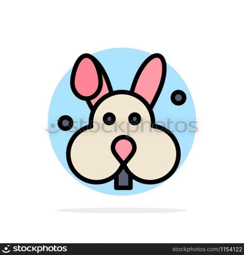Bunny, Easter, Rabbit Abstract Circle Background Flat color Icon