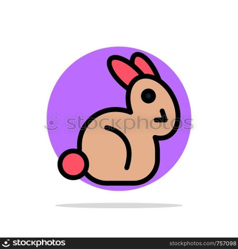 Bunny, Easter, Rabbit Abstract Circle Background Flat color Icon