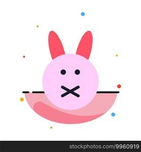 Bunny, Easter, Rabbit Abstract Flat Color Icon Template