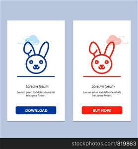 Bunny, Easter, Rabbit Blue and Red Download and Buy Now web Widget Card Template