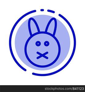 Bunny, Easter, Rabbit Blue Dotted Line Line Icon