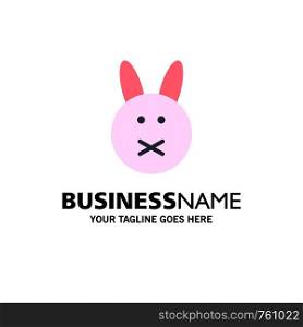 Bunny, Easter, Rabbit Business Logo Template. Flat Color