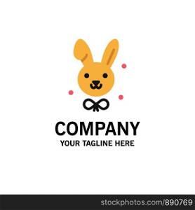Bunny, Easter, Rabbit Business Logo Template. Flat Color