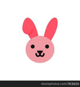 Bunny, Easter, Rabbit Flat Color Icon. Vector icon banner Template