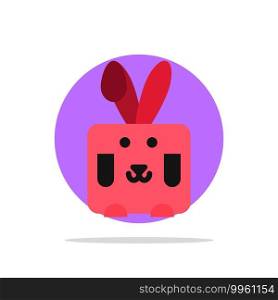 Bunny, Easter, Rabbit, Holiday Abstract Circle Background Flat color Icon