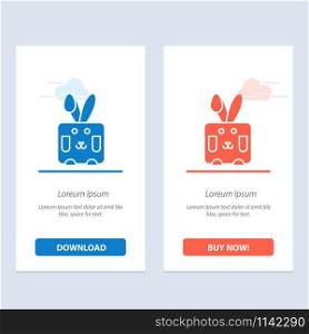 Bunny, Easter, Rabbit, Holiday Blue and Red Download and Buy Now web Widget Card Template