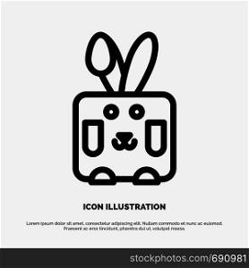 Bunny, Easter, Rabbit, Holiday Line Icon Vector