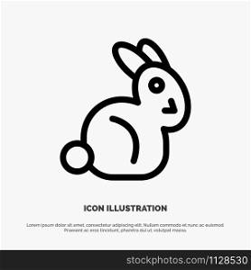 Bunny, Easter, Rabbit Line Icon Vector