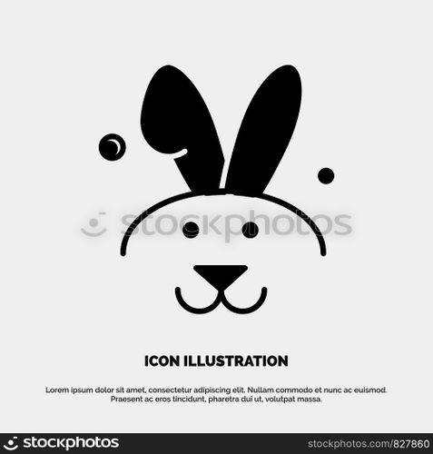 Bunny, Easter, Rabbit solid Glyph Icon vector