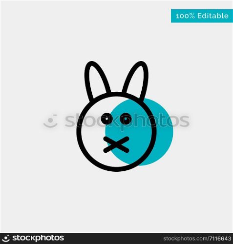 Bunny, Easter, Rabbit turquoise highlight circle point Vector icon
