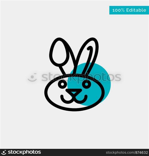 Bunny, Easter, Rabbit turquoise highlight circle point Vector icon