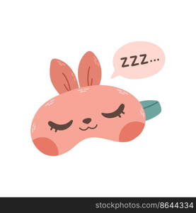 Bunny eye mask vector sleeping night accessory relax rest in traveling illustration isolated sleep mask vector