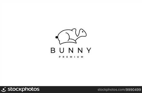 Bunny or Rabbit Logo Line Vector Design 