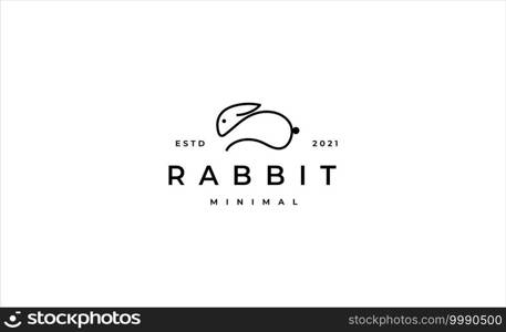 Bunny or Rabbit Logo Line Vector Design 