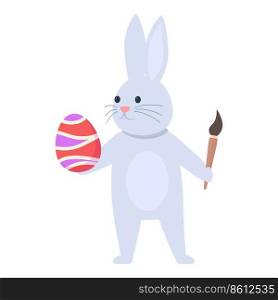 Bunny paint egg icon cartoon vector. Easter rabbit. Animal card. Bunny paint egg icon cartoon vector. Easter rabbit