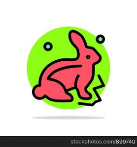Bunny, Rabbit, Easter, Nature Abstract Circle Background Flat color Icon