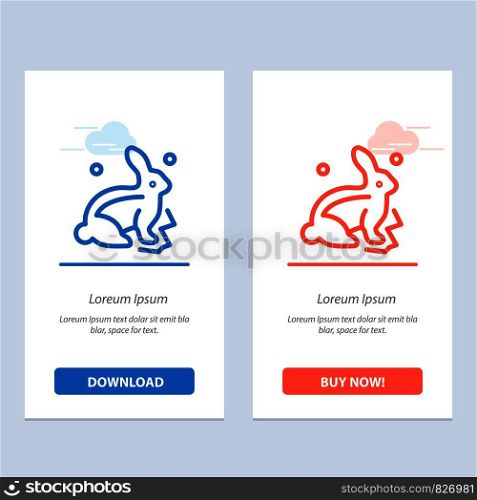Bunny, Rabbit, Easter, Nature Blue and Red Download and Buy Now web Widget Card Template