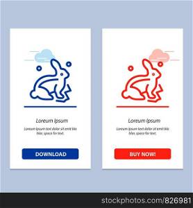 Bunny, Rabbit, Easter, Nature Blue and Red Download and Buy Now web Widget Card Template
