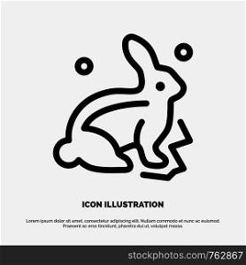 Bunny, Rabbit, Easter, Nature Line Icon Vector