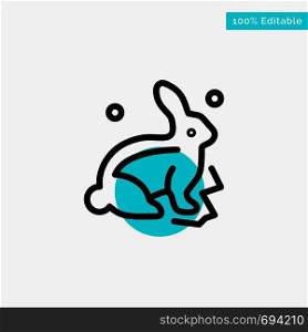 Bunny, Rabbit, Easter, Nature turquoise highlight circle point Vector icon