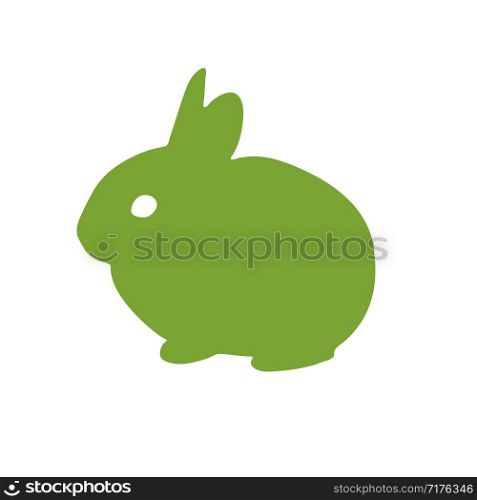 Bunny rabbit green icon. Abstract outline. Hand drawn minimalism style. Vector logo design template, badge, natural and organic cosmetics - cruelty free, not tested on animals. Hair sketch silhouette. Bunny rabbit green icon. Abstract outline. Hand drawn minimalism style. Vector logo design template